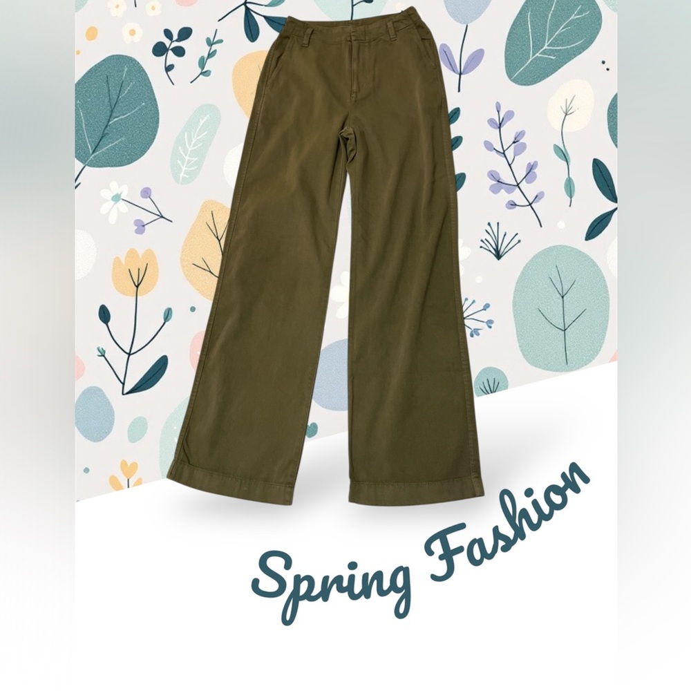Brand New Twill Wide Leg Khakis